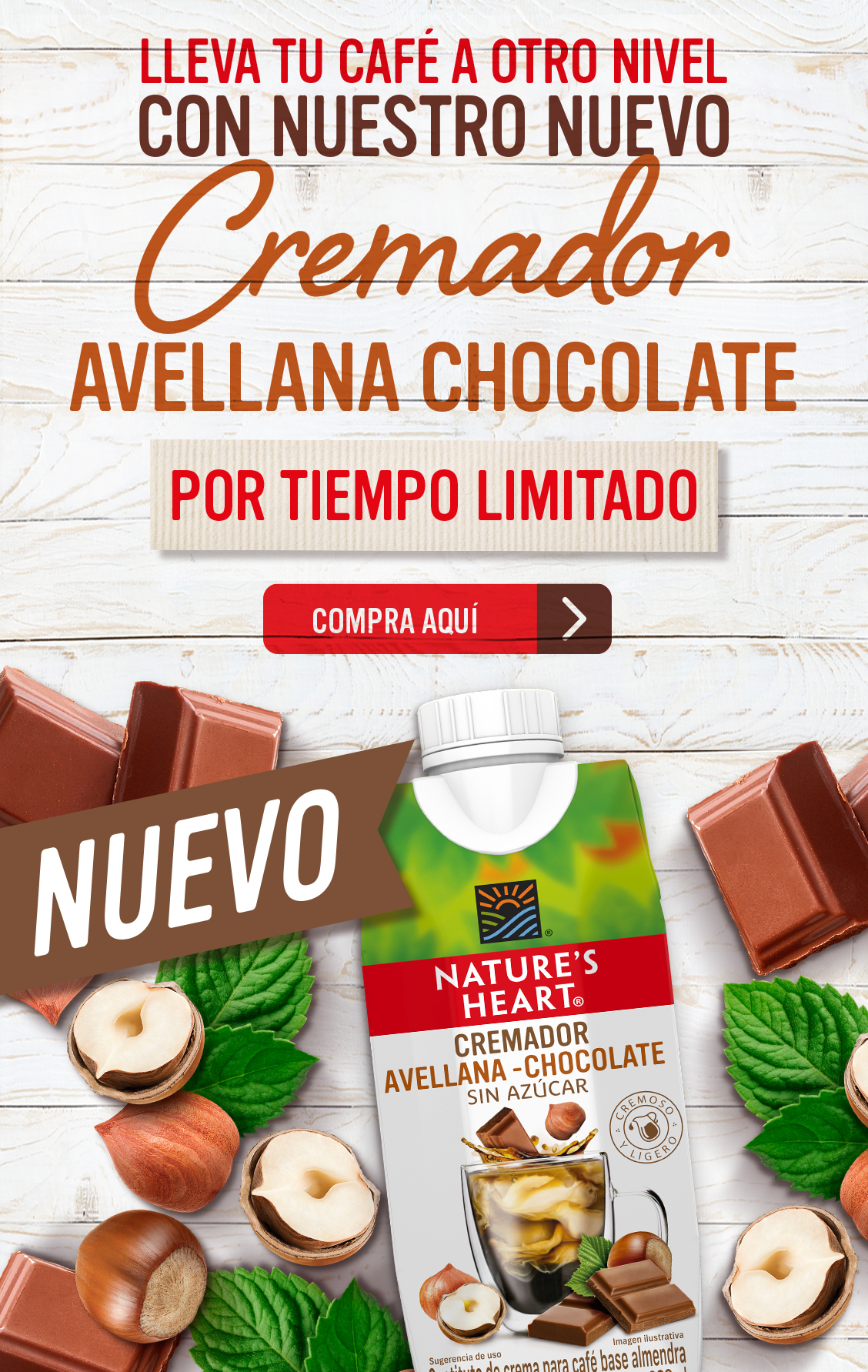 cremador avellana chocolate nature's heart