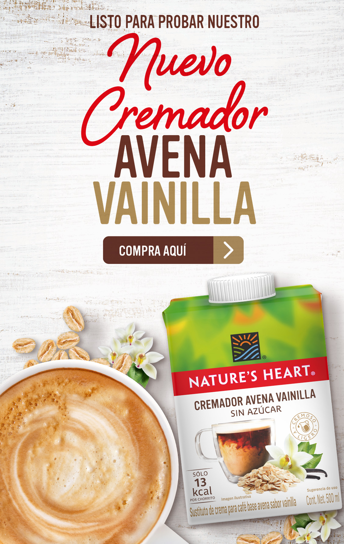 Nuevo Cremador Avena Vainilla Nature's Heart Banner Mobile